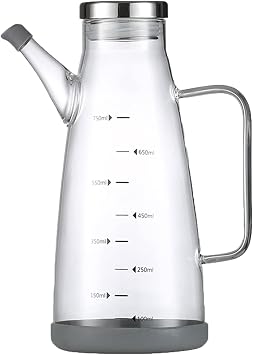 Olive Oil Dispenser Bottle，25OZ Vinegar Bottles Cooking Oil Dispenser Bottle with Drip Free Spout and Non Slip Bottom Fits in Home,Kitchen,Barbecue,Party (750ML)