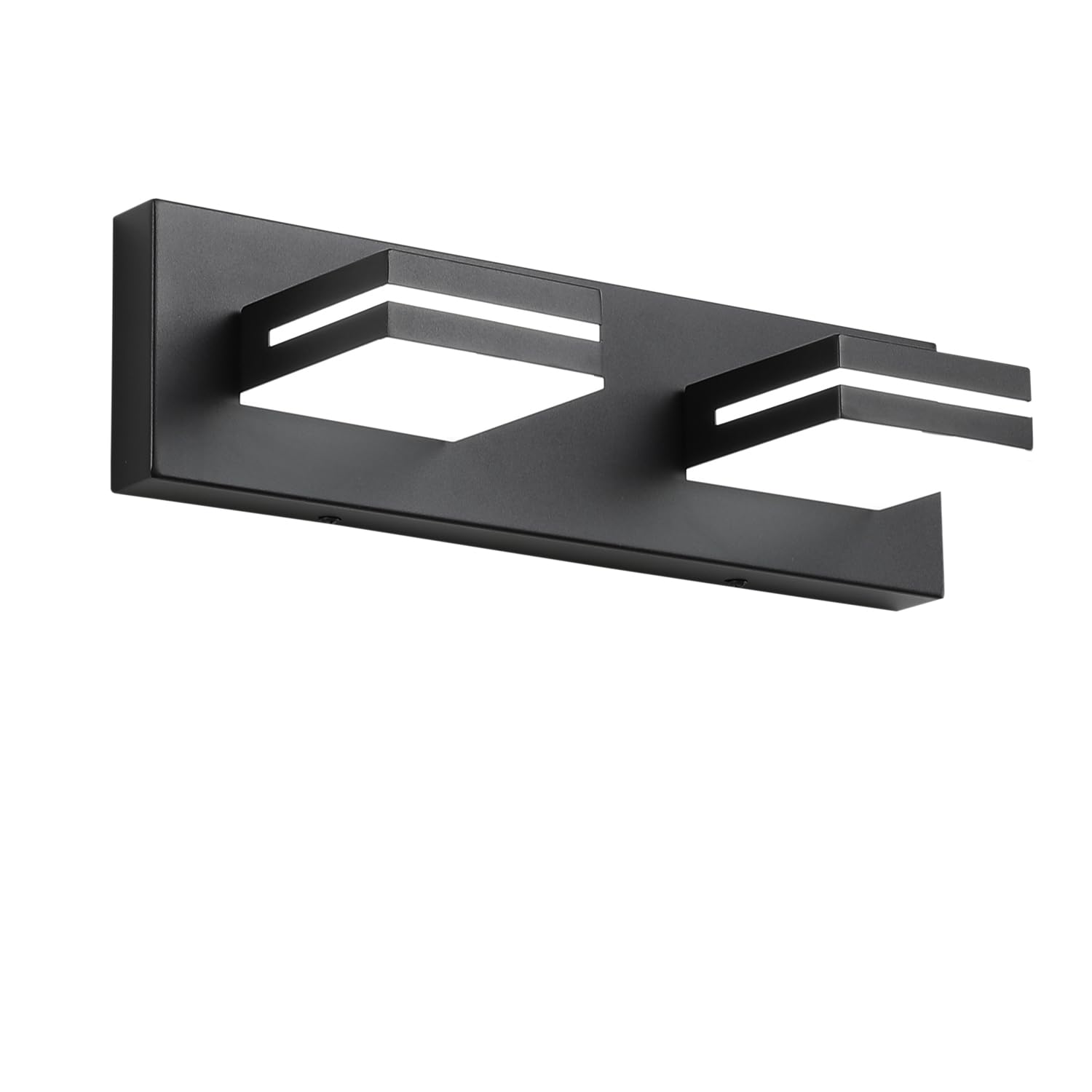 SineRise LED Modern Bathroom Vanity Light Fixtures, Modern Acrylic Bathroom Wall Lighting Fixtures Over Mirror, 2-Light, 15.5-Inch, Black, 100%-0% White