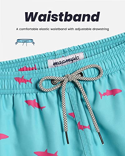 Image of maamgic Mens Swim Trunks Quick Dry Swim Shorts with Mesh Lining Funny Swimwear Bathing Suits 7inch