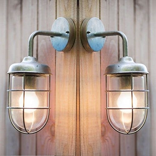 Image of Garden Trading 2 x St Ives Harbour Nautical Mains Garden Wall Light Fishermans