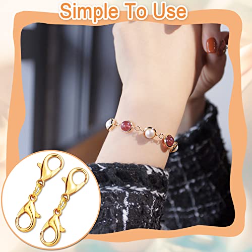 8 Pcs Double Lobster Clasp Extender Gold Silver Lobster Claw Clasps Bracelet Extender Clasp 1 Inch Necklace Extension Jewelry Clasps And Closures For Diy Jewelry Making (Gold) #TOP4