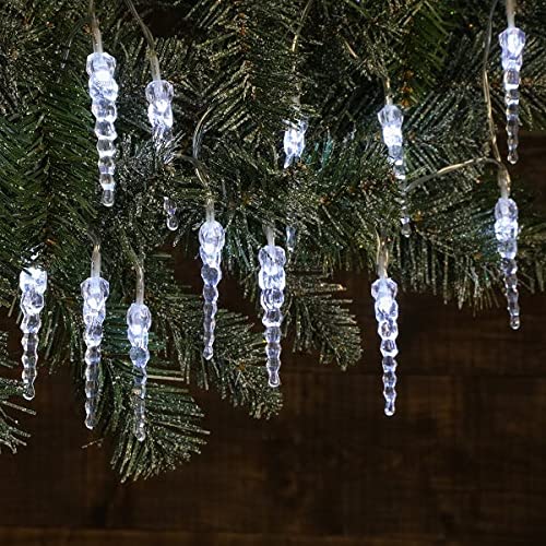 NOMA Fit & Forget 20 White LED Icicle Drops White LED Lights