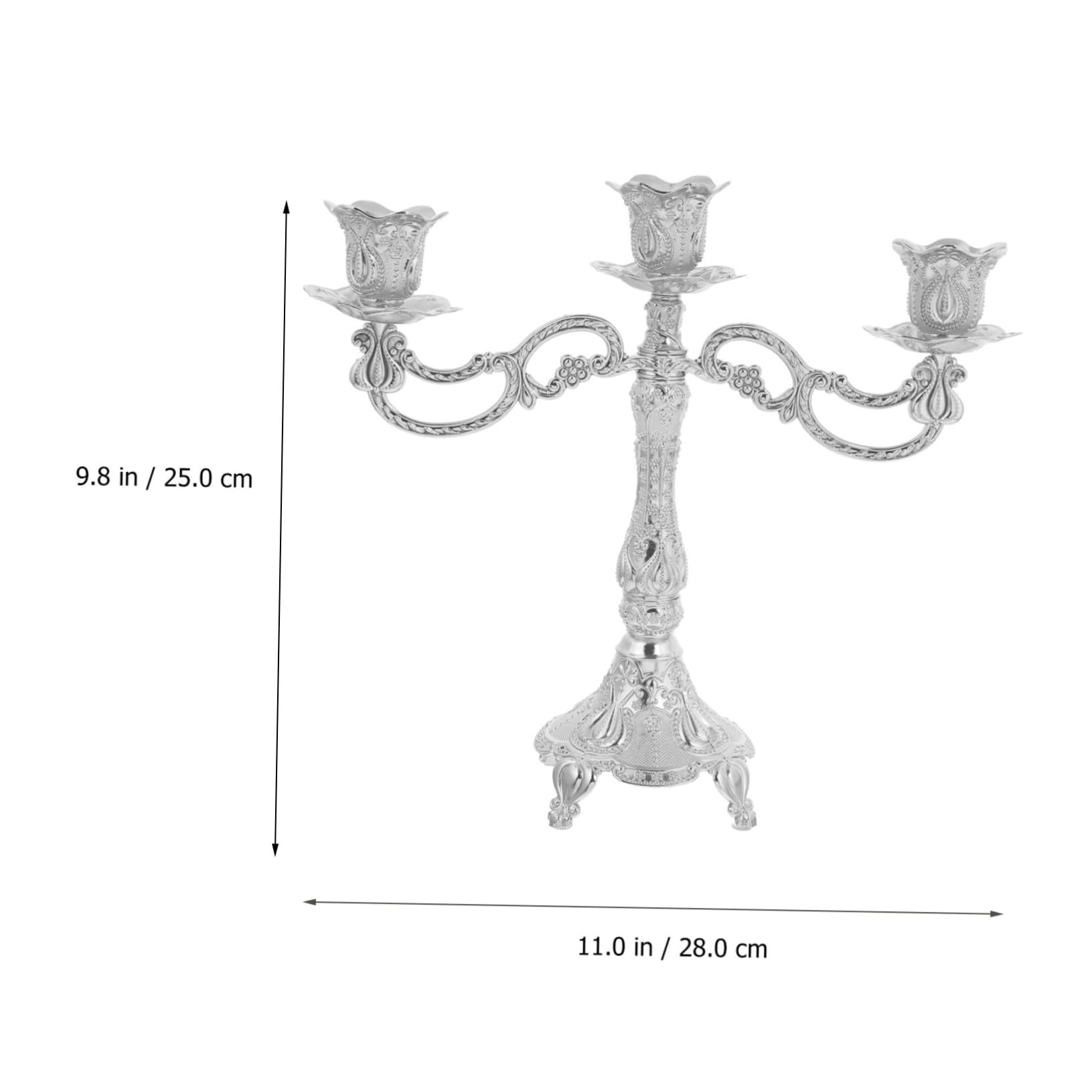 Candeliere, 1 pz candeliere 3 Bracci candelabro in Metallo portacandele Decorativo portacandele Decorativo mensola Tavolo Rustico Decorazione Matrimonio Candela pilastro Zinco