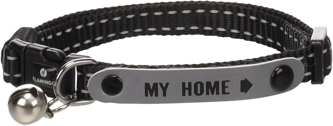 Flamingo Cat Collar Jaggo Black 20-34cm 10mm