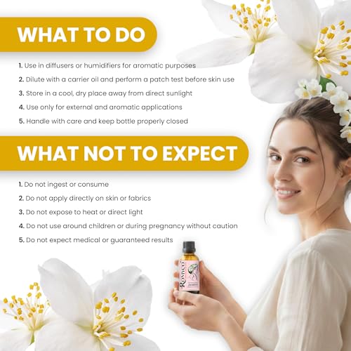Image of Romyco Jasmine Essential Oil 30ml (Chameli Essential Oil) for Relaxation Massage | Skin Care Hair Care | Wellness Rituals Puja Soap Making | Use In Diffuser | Pure Premium Natural Undiluted