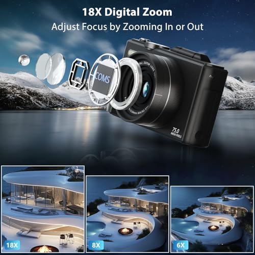 Cámara Digital Compacta 4K con Zoom 18X y Pantalla Giratoria miniatura 3