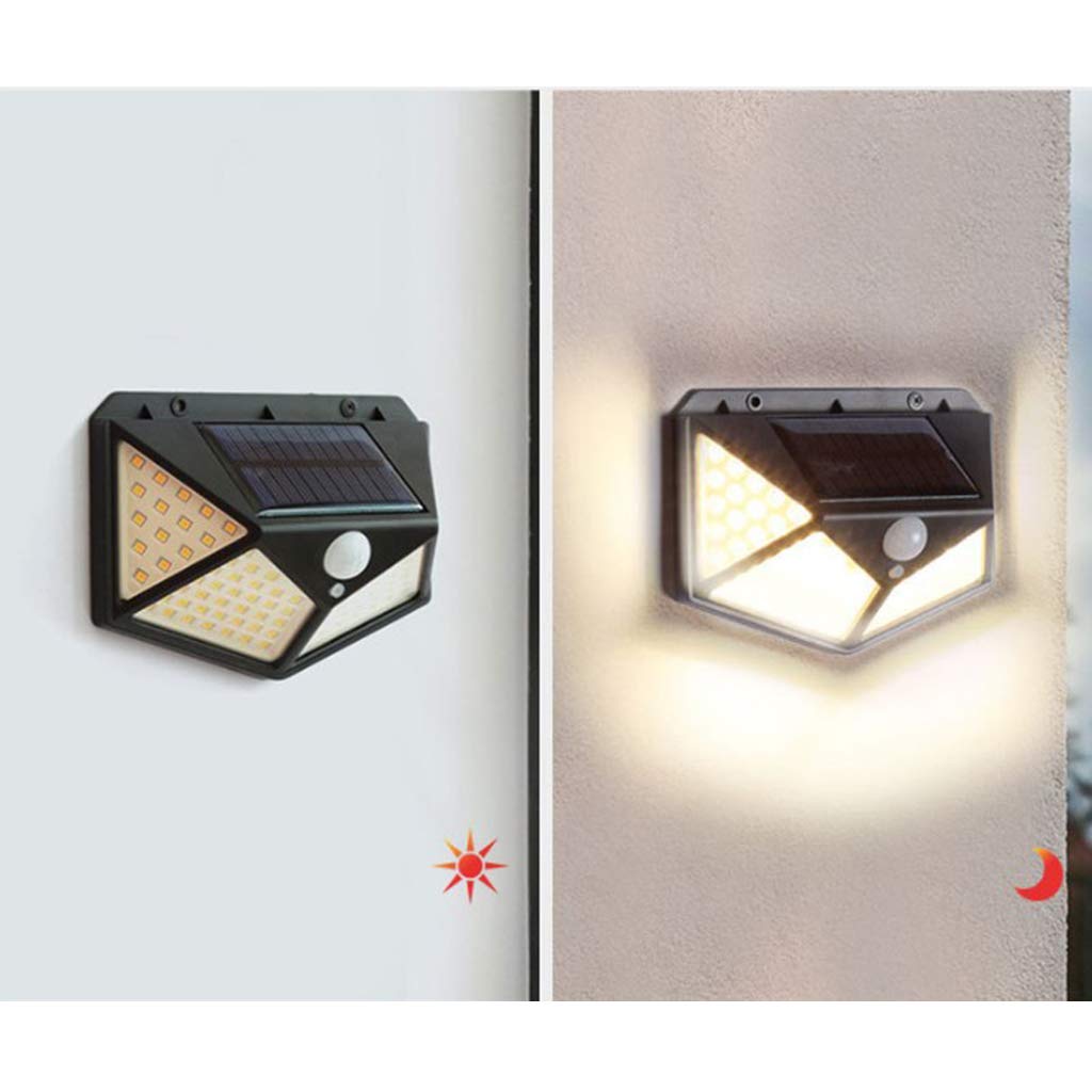 Fenteer Solar lamba 100 LED PIR hareket sensörlü dış duvar lambası IP65 bahçe teras - 1 adet