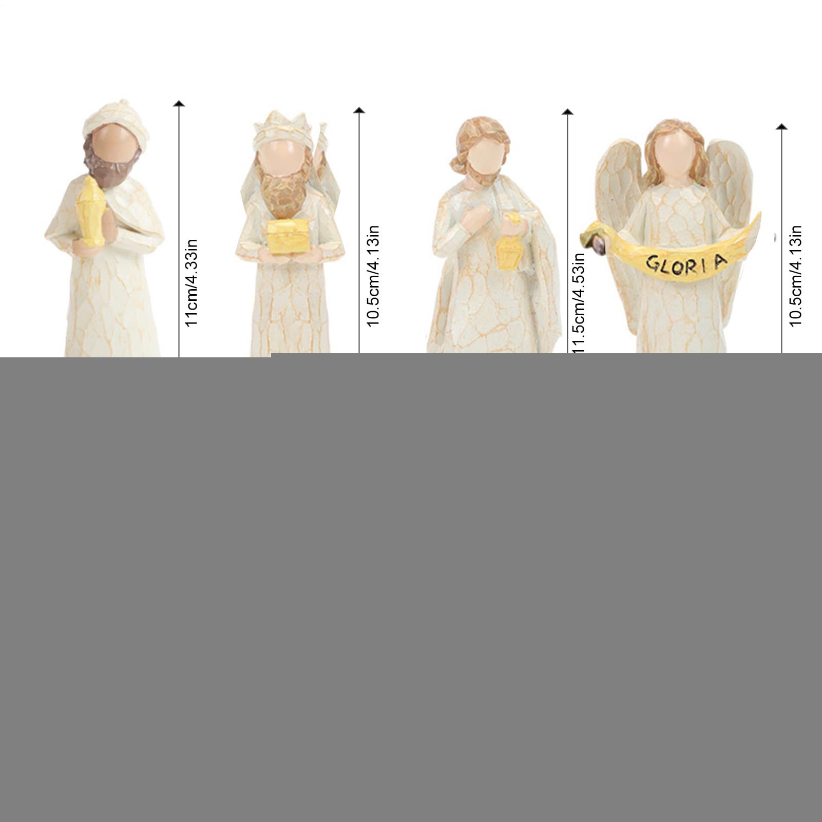 Conjunto de Belén y figuras Resina Navidad Sagrada Familia Decoración Set