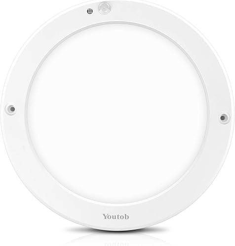 Miniatura 7 de Youtob Lámpara de techo LED con sensor de movimiento de 15 W, 1200 lúmenes, montaje empotrado, accesorio de iluminación redondo para interiores,