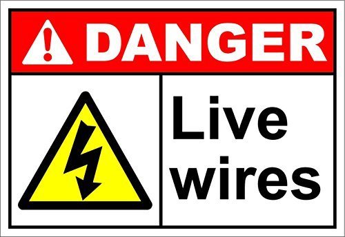 Wennuna aluminum metal Sign Live Wires pericolo