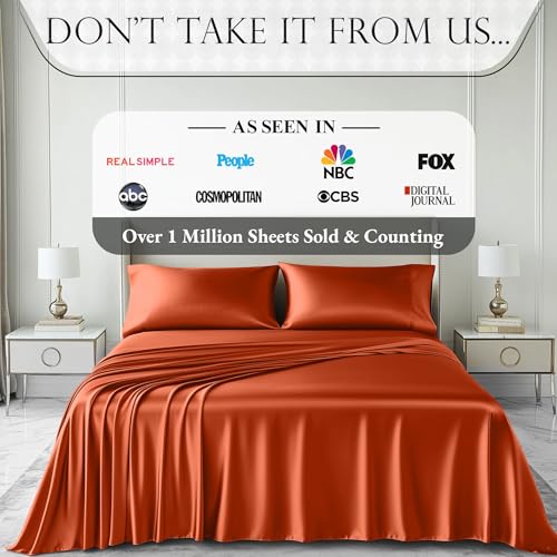 Image of DECOLURE Satin Sheets Full Size | Softer Than Silk | Luxury 4 Pc Bed Set