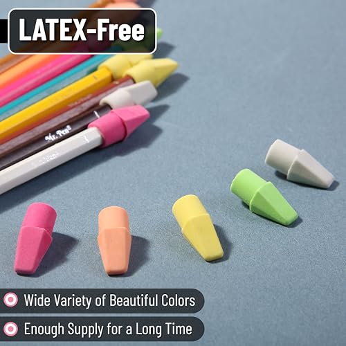 Image of Mr. Pen- Pencil Erasers Toppers, 120 Pack, Colorful, Latex Free, No Smudge | Mr Pen Erasers for Pencils