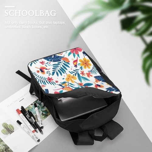 Sac à dos d'école pour enfants 3D fleurs 43 cm grande capacité