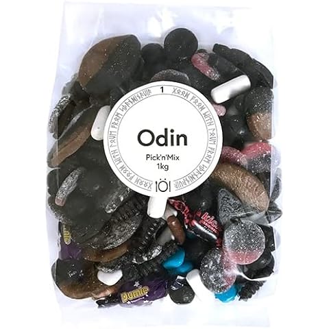 ScandiKitchen, Scandi Pick & Mix Sweets, Candy Assortment, Picked in London. 1 Kilogram Bag of Liquorice Only ODIN Mix Cover