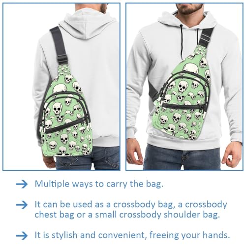 Sac à dos à bandoulière vert ajustable pour course et randonnée