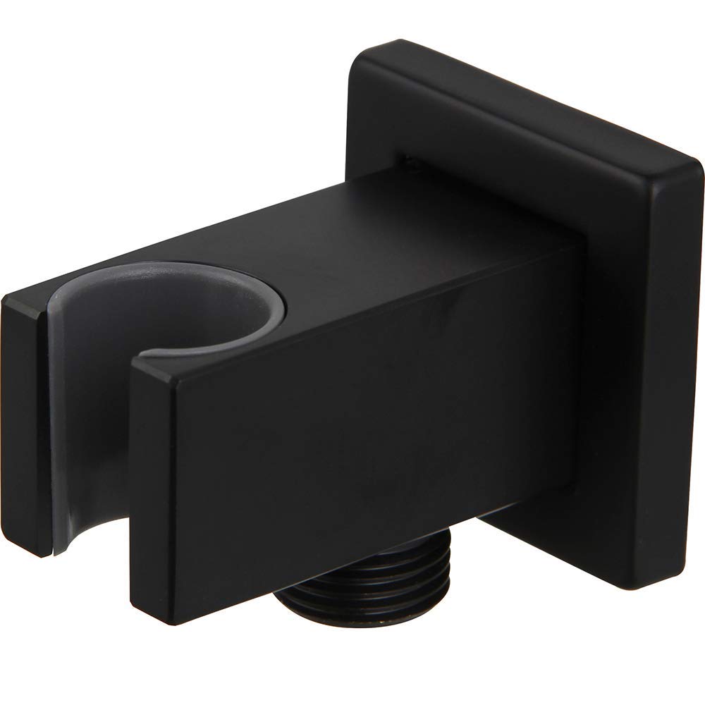 Soporte de cabezal de ducha de mano de latón para montaje en pared, soporte de ducha negro mate, conveniente opcional para todas las familias, conector de 1/2 pulgada