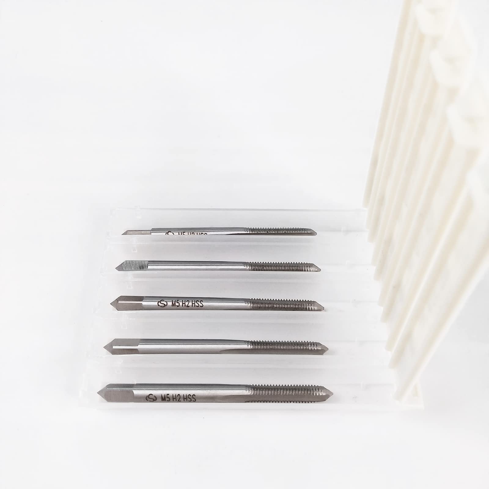 HUAZHICHUN M5×0.8Metric Hand Tap,Thread Tap Pitch 0.25 Straight Flutes HSS Right Hand Tap (5pcs)