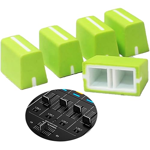 5pcs Universal Fader Knobs Replacement Fader Cap Slider for DJ Controller Mixer Console Pioneer Pioneer DJM、DDJ、XDJ, Denon Numark AKAI RANE VESTAX (Universal Green Hats)