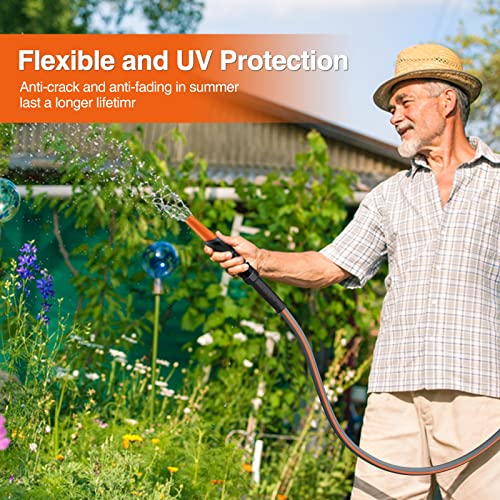 Greener 50Ft Tools Hybrid Garden Hose Dia.5/8’’ Inner Durable Rv Garden Hose With Swivel Grip Handle 150Psi High Burst Strength Industrial Water Hose For All Weather Outdoor (Gray) #TOP6