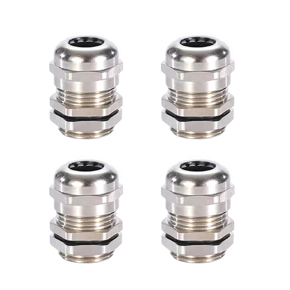 4 Pack Cable Glands, M10*1.5 Metal Waterproof Cable Glands Connector