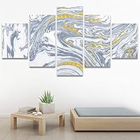 SIGNWIN 5 Panel Canvas Wall Art Modern Art Contemporary Digital Art Dramatic Geometric Multicolor Patterns for Home Decorations Ready to Hang - 60