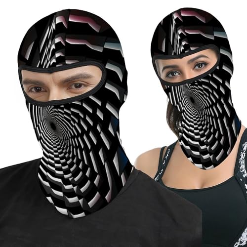 Pasamontaña térmico para hombre y mujer con estampado de ilusión óptica, máscara facial para esquí, motociclismo y clima frío miniatura 1