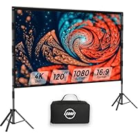 Beamer Leinwand mit Stativ 120 Zoll Outdoor – LEORFI Tragbare Projektorleinwand mit Tragetasche, Leichte Projektionsleinwand Indoor Front/Rück - Kinoleinwand 16:9 4K HD mit Katzentasche für Hinterhof
