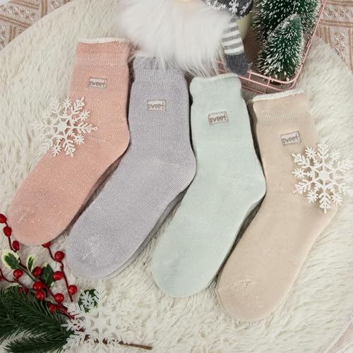 Image of iCamter 4 Pairs Womens Wool Socks - Soft, Thick, Warm Thermal Boot Winter Socks for Gifts