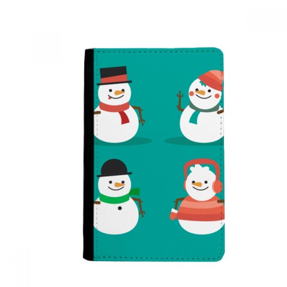 Merry Christmas Snowman Festival Pattern Passport Holder Notecase Burse Wallet Cover Card Purse