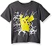 Pokemon Little Boys Pikachu Lightning Poly Performance Short Sleeve Tee, Charcoal Heather, 5/6