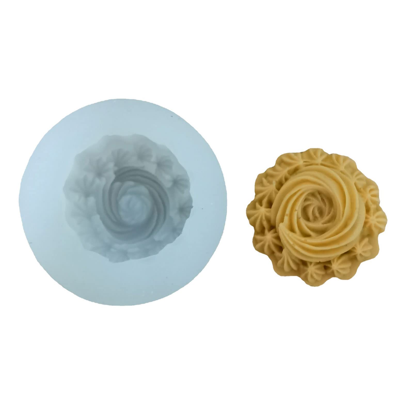 Xinsheinelry 3D Silicone Soap Making Tool Cream Flower Shape Soap Silicone Mold Craft Molds Round