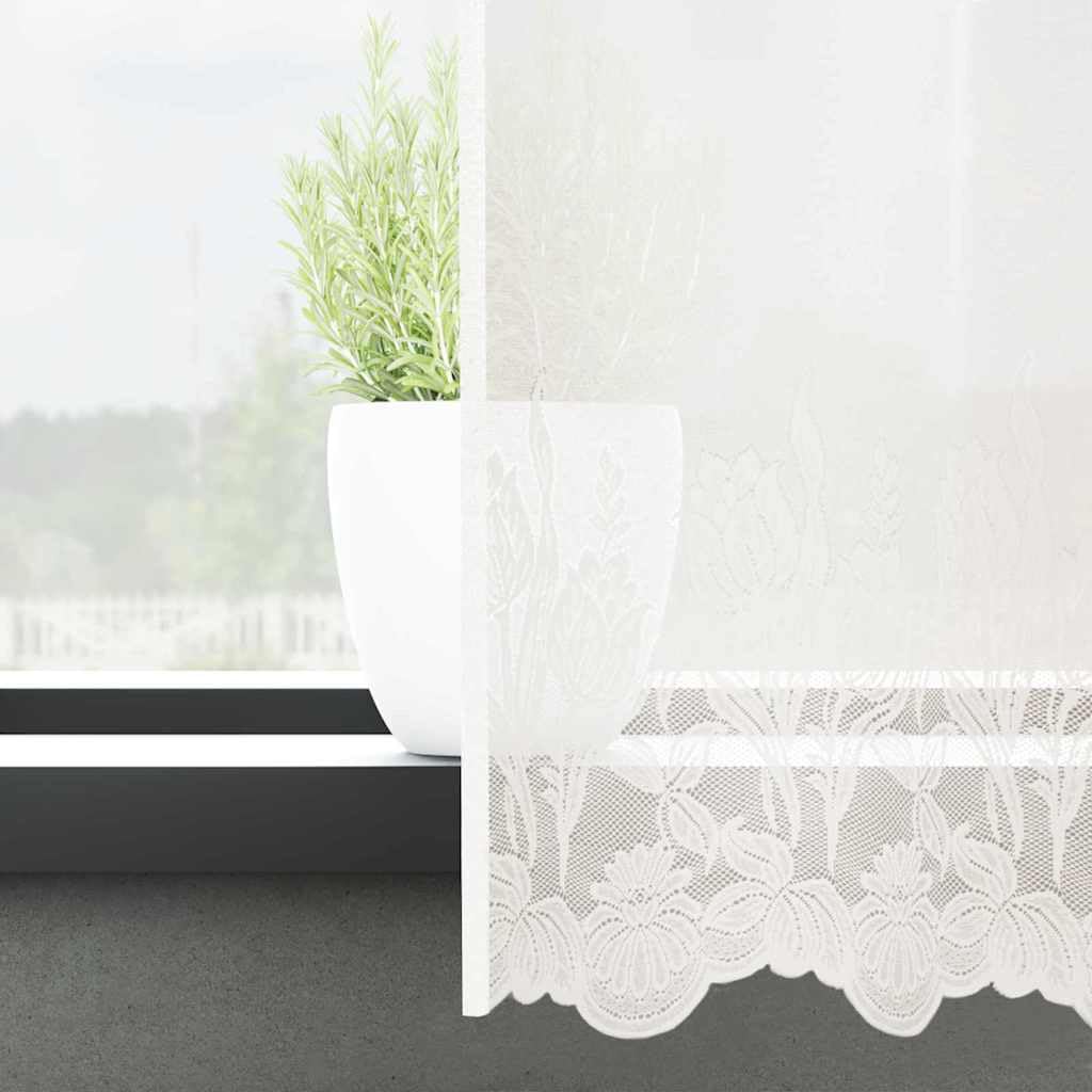vidaXL Firanka Koronkowa Biały 280x1200cm Poliester
