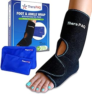 Foot & Ankle Pain Relief Ice Wrap with 2 Hot/Cold Gel Packs