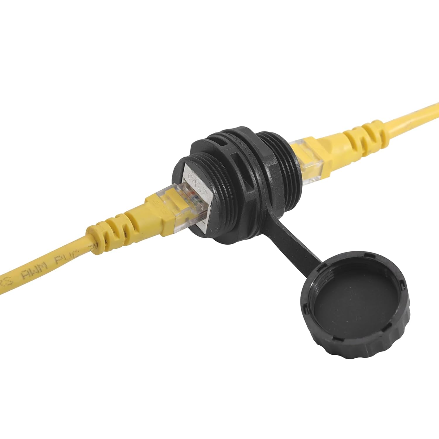 5PCS 10Gbps CAT7 Panel Mounting Shielded RJ45 Waterproof Connector M25 IP68 Cat5/5e/6/7 8P8C Ethernet LAN Cable Coupler Female to Female Outdoor Network Adapter with Cap