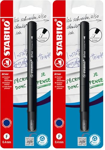 STABILO Rotulador puntafina premium dr!ver - Pack con 1 unidad color azul (Paquete de 2)
