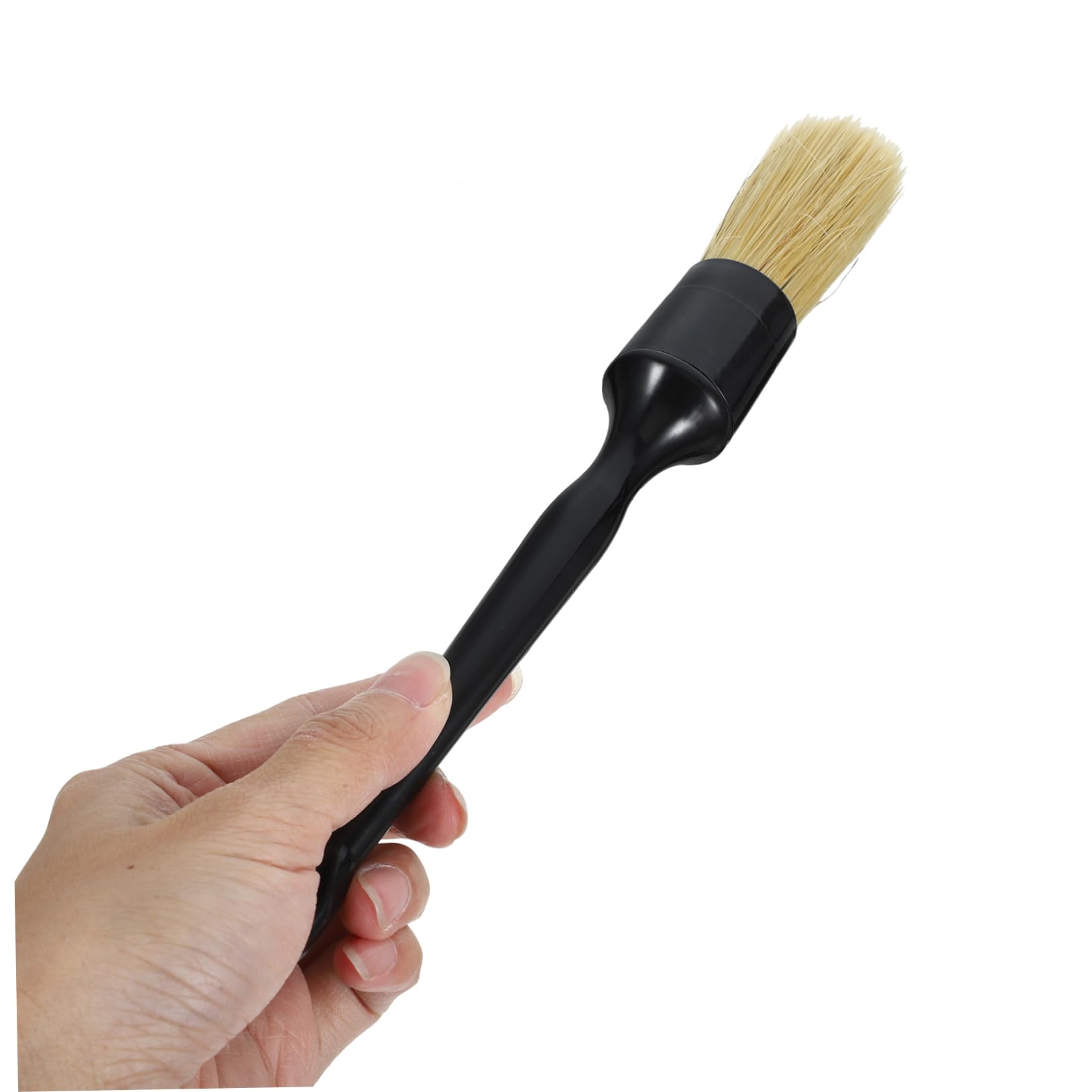 MOLUCKFU 1set Natural Boar Hair Detailing Brush for Auto Detailing Soft Scratch Cleaning Brushes for Vehicle Interior Ergonomic Handle Use for Cars and Motorcycles
