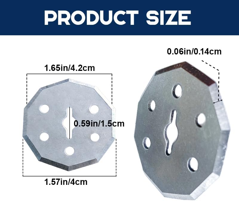 6 Pcs 42mm/1.64in Rotary Cutter Blades, Electric Scissors Replacement Blades Compatible with Fanttik C8 Nano and Most Electric Scissors & Box Cutters