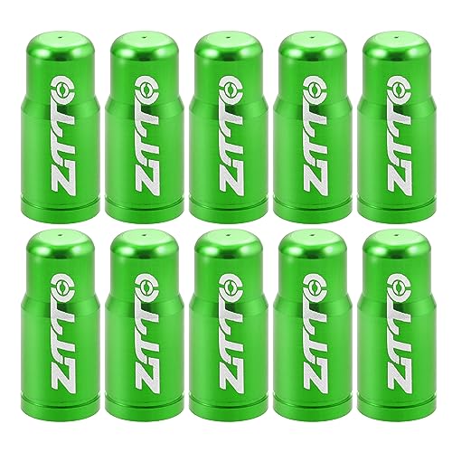 X AUTOHAUX 10 piezas Tapas de Válvula de Aleación de Aluminio para Neumáticos con Válvula Tipo Francesa para Bicicleta de Montaña, Bicicleta de Ruta MTB Verde miniatura 1