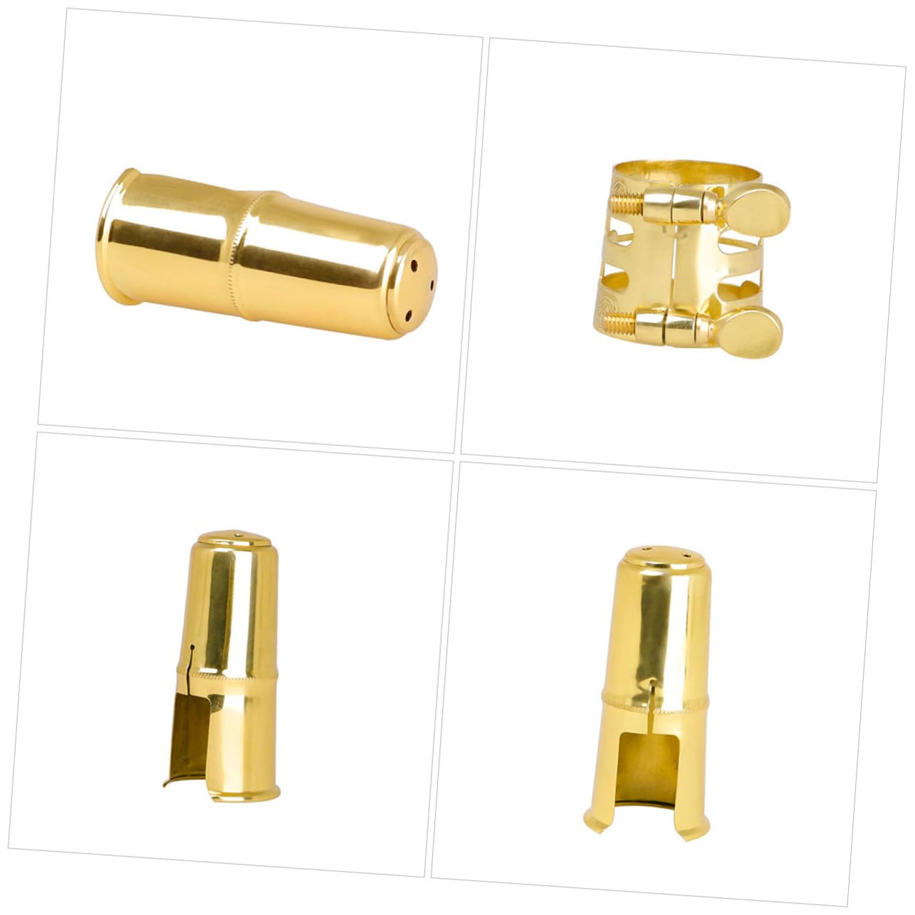 Baluue Alto Saxophon Ligaturkappe aus Messing Hochreaktiv und Robust Ersatzmundstück Zubehör für Tenor Saxophon mit Dekorativer Klemme