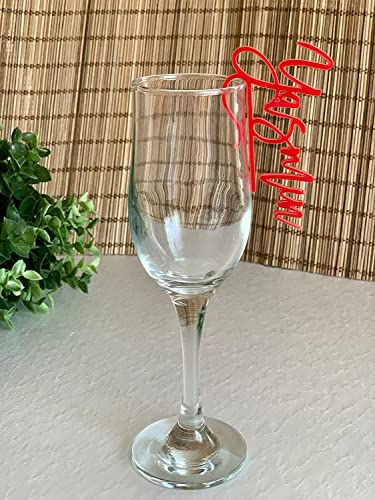 Franjohnsonhouse Personalized Wine Glass Charms, Custom Name Tags, Hen Party Cocktail Bar, Champagne Birthday Drink Markers Laser Cut Place Cards Name Settings #TOP5