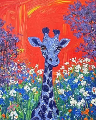 Kit Peinture à l'Huile Girafe Broderie Perlée Débutants DIY