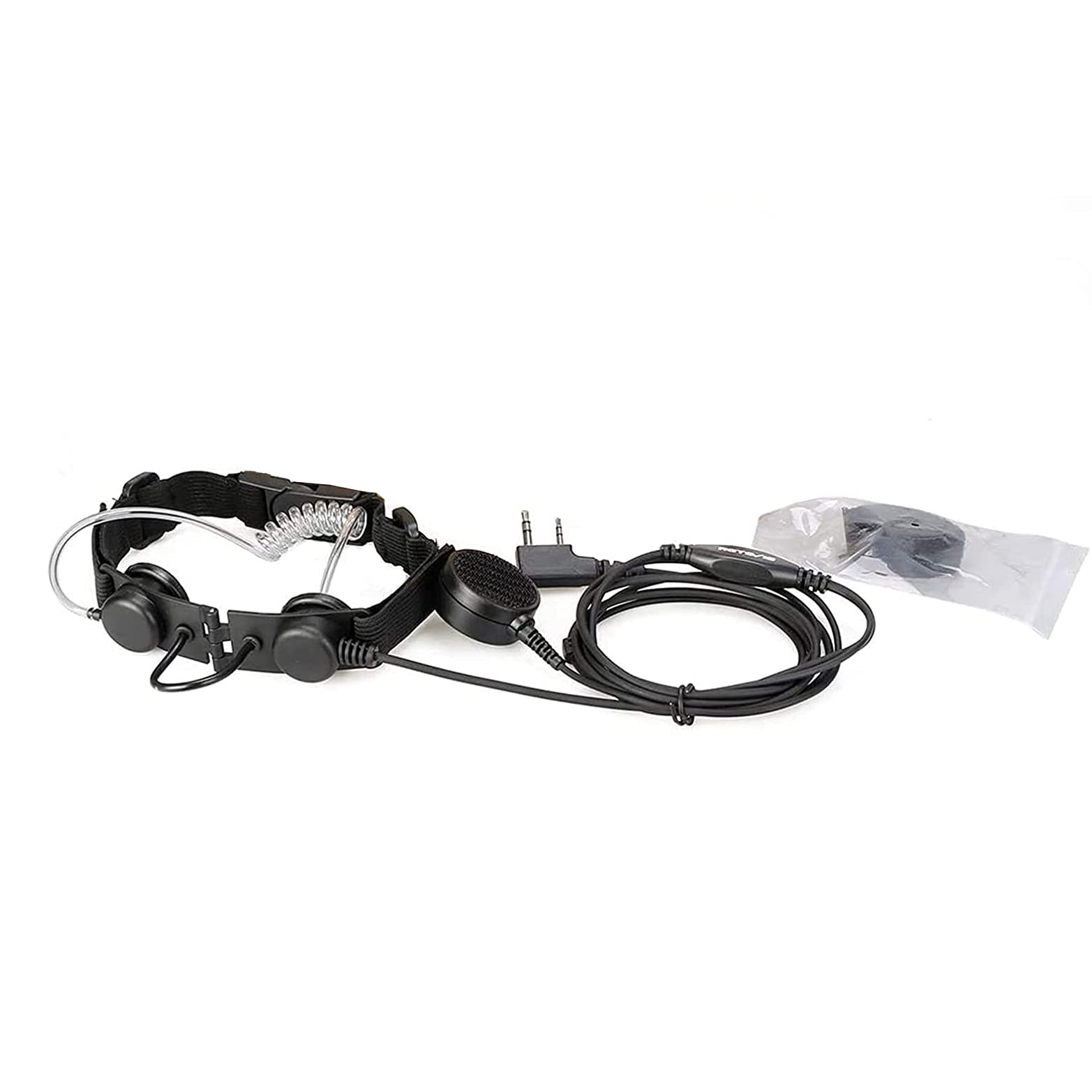 Retevis ETK003 Throat Mic 2 pin Cuffie Throat Mic Tubo Acustico Nascosto con Microfono PTT Compatibile con Walkie Talkie RT24 RT22 RT15 RT619 ESYNiC Nestling Baofeng BF-88E BF-888S UV-5R (1 pz)