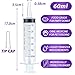 60ml Syringe for Liquid, Oral, Scientific Labs, Measurement, Dispensing, Catheter Tip with Cap- 3 Pack 60ml Syringes