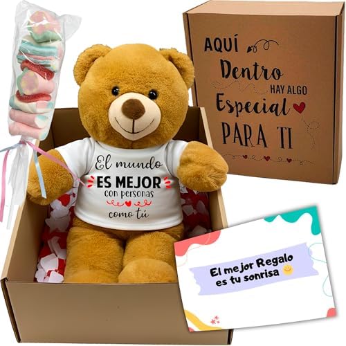 Regalos Originales para Mujer y Amigas - Osito de Peluche con Men...