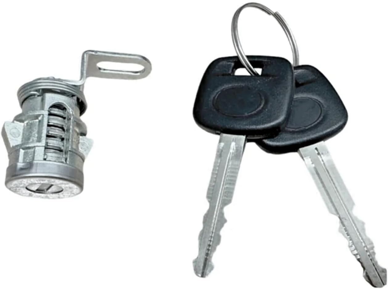 OE 69055-0C030 Metal Tailgate Lock Cylinder with 2 Keys for Toyota Tundra 2014-2021 & for Tacoma 2016-2022 - Direct Replacement Rear Door Key Lock Set (Silver)