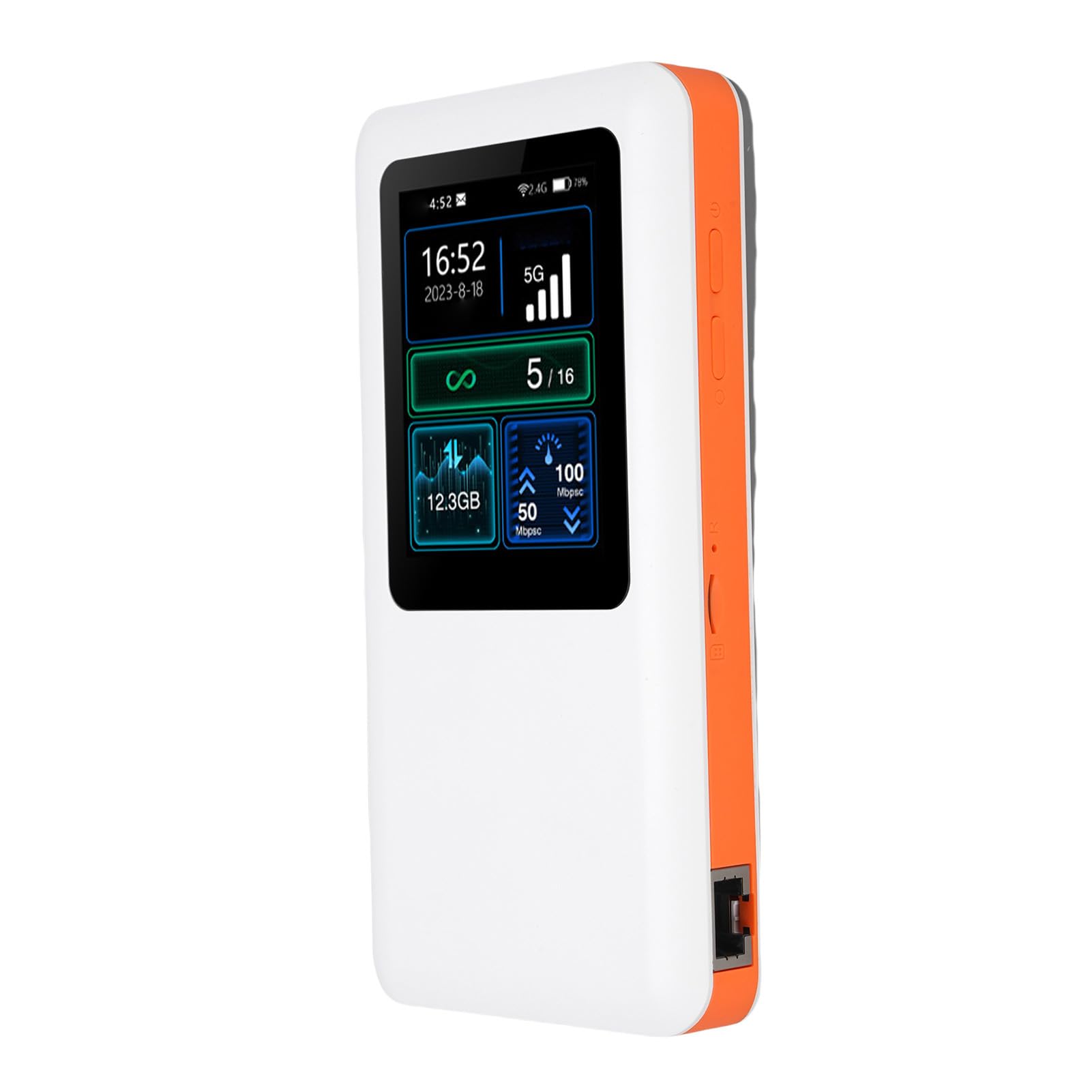 5G WiFi 6 Mobile Hotspot Routeur MTK 6877 Puce 3.5Gbps Vitesse 1.8 Pouces LCD Affichage Bandes Globales N78 N41 B1B3 (Prise UE)
