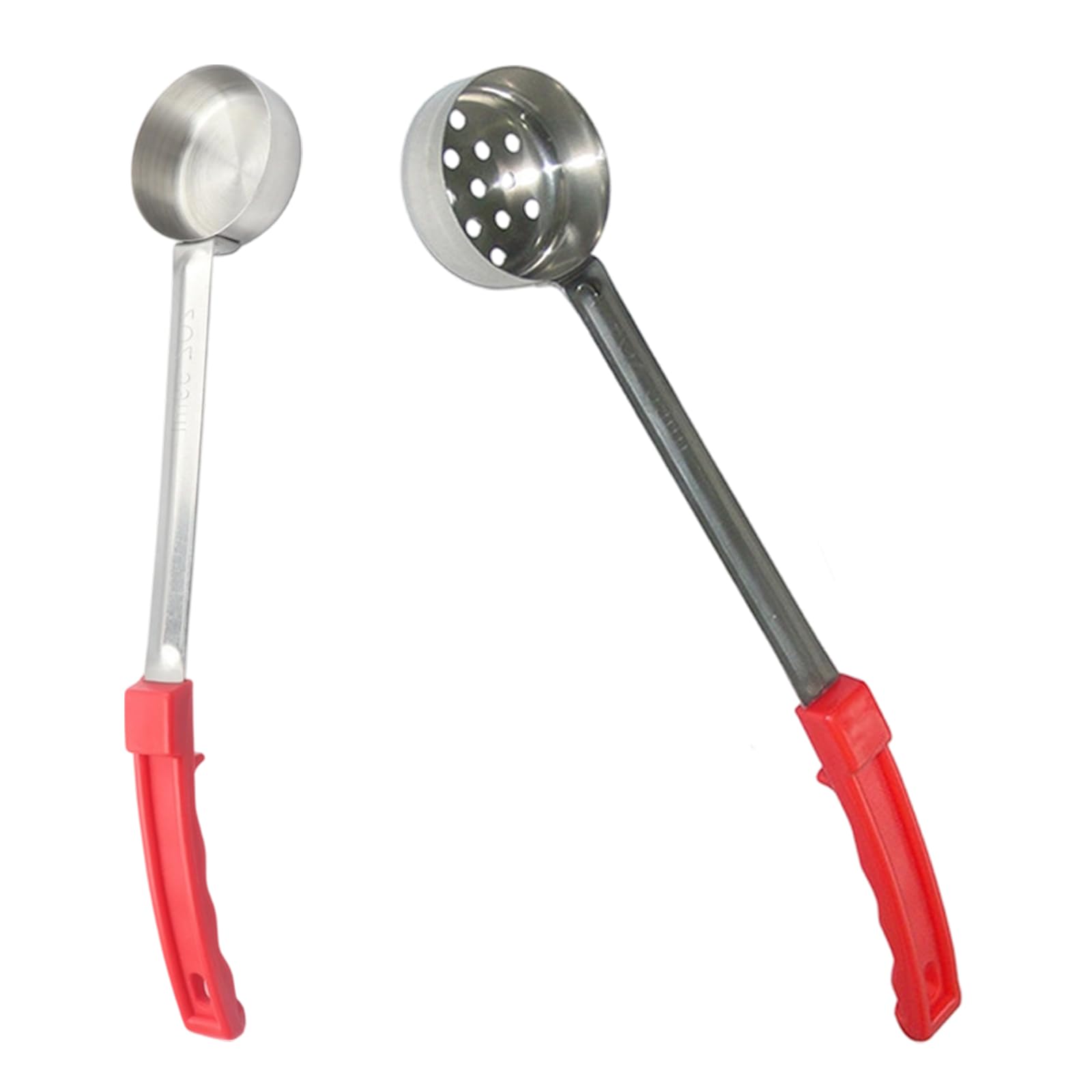 Lerpwige Pack of 2 Nonrust Steel Portion Control Spoons with Ergonomic Handle for Sauces and Soups Ergonomic Spoons