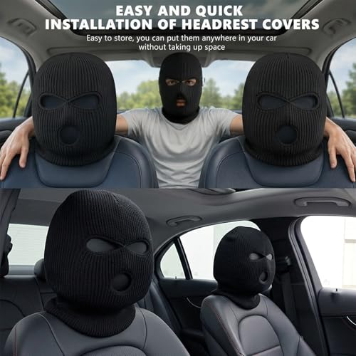 Image of 2 Pieces 3-Hole Full Face Mask Cover Ski Mask Winter Balaclava Cap Knitted Face Cover for Winter Outdoor Sports