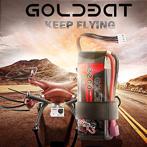 GOLDBAT RC Batterie 2200 mAh 11,1V 35C 3S LiPo Ersatzakku Batterie Modellbau Akku mit Deans Stecker für RC Auto Truck Flugzeug Heilikopter Boot RC Hobby (2 Pack)