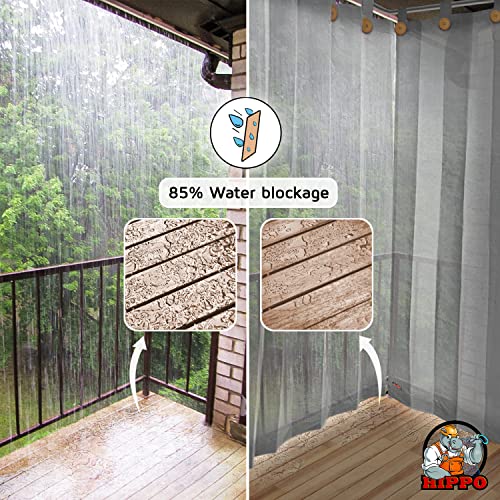 Image of HIPPO High Density Polyethylene 150 GSM Outdoor Loop Curtains Sun Blocking, UV Protection, Light-Filtering Balcony Curtain (Grey, 4.5FTX4.5FT, 1PC)